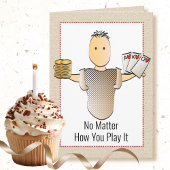 60th賭博おもしろいトランプのポーカー漫画誕生日 カード