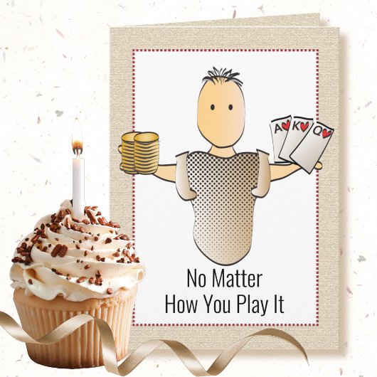 60th賭博おもしろいトランプのポーカー漫画誕生日 カード