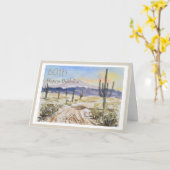 60th風光明媚サボテンの田舎の誕生日カード カード (黄色い花)