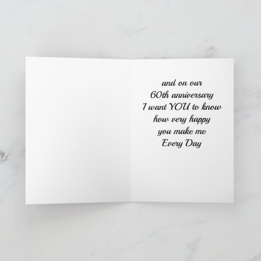 **60th***の記念結婚カードで カード (内部)