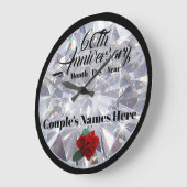 60th /ダイヤモンド記念日 – 時パーソナライズされた計 ラージ壁時計 (傾斜)