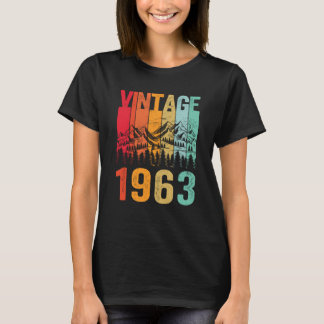 60th 生まれ Bday Mensヴィンテージ1963 60歳の誕生 Tシャツ
