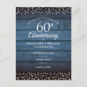 60th 素朴 Diamond Anniversary日付を保存 ポストカード (正面)