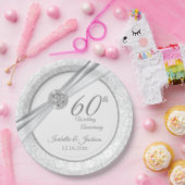 60th/75thダイヤモンド記念日 ペーパープレート (パーティー)