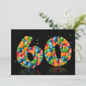 60th Birthdayパーティー、泡とボール 招待状 (スタンド正面)