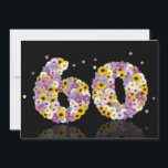 60th Birthdayパーティー、花の文字 招待状<br><div class="desc">幸せな色、デイジーや他の花が数字を作るおもしろい誕生日パーティーの招待。どの素晴らし年齢のカード。私の店の招待状やカードの全範囲を見る。</div>