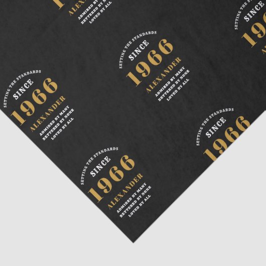 60th Birthday 1966 Black Gold Chic Elegant 薄葉紙 (詳細)