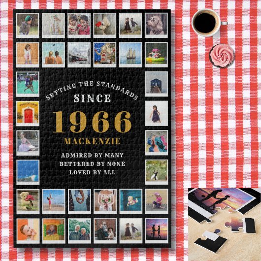 60th Birthday 1966 Family Memories Photo Collage ジグソーパズル