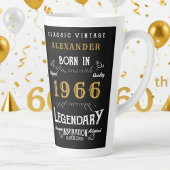 60th Birthday 1966 Legendary Retro カフェラテマグ
