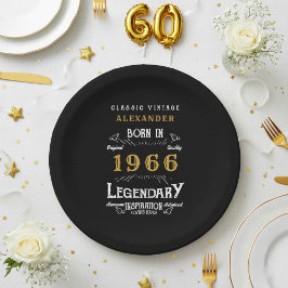 60th Birthday 1966 Legendary Retro ペーパープレート