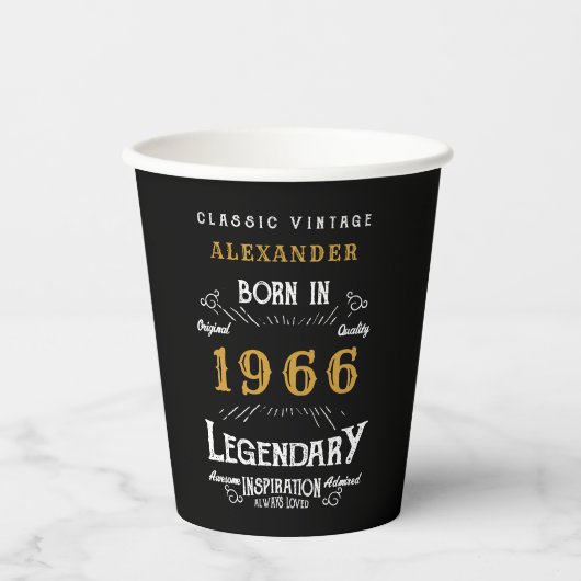 60th Birthday 1966 Legendary Retro 紙コップ (正面)