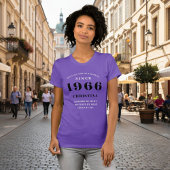 60th Birthday 1966 Purple Ladies Personalized Tシャツ