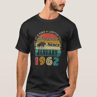 60Th Birthday 60 Years Old Retro Awesome Since Jan Tシャツ