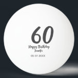 60th birthday add name date year black テンプレートgo 卓球ボール<br><div class="desc">編集可能デザイン</div>