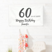 60th birthday add name date year black テンプレートgo 横断幕 (インサイチュ)