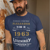 60th Birthday Add Your Name Born 1963 Legendary Tシャツ