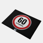 60th Birthday ANY AGE Speed Limit Sign ドアマット (アングル)
