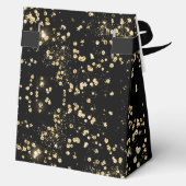 60th Birthday  Black & Gold Confetti Personalized フェイバーボックス (裏面)