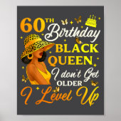 60th Birthday Black Queen Level Up Emwering For Wo ポスター (正面)