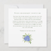 60th Birthday Blue Hydrangeas Card Request  招待状 (裏面)