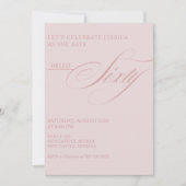 60th Birthday Caligraphy Modern Elegant 招待状 (正面)