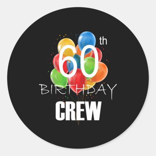 60th Birthday Crew 60 Party Crew Group Women  ラウンドシール (正面)