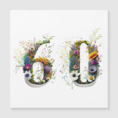 60th Birthday Decorative Wildflower Text (正面)