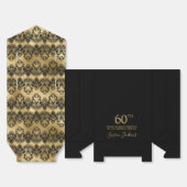 60th Birthday Elegant Gold Lace Thank You フェイバーボックス (見開き)