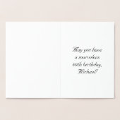 60th Birthday: Elegant, Ornate Script; Custom Name 箔カード (内部)