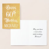 60th Birthday: Elegant, Ornate Script; Custom Name 箔カード (ディスプレー)