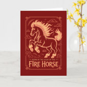 60th Birthday Fire Horse Chinese Zodiac 2026 Lunar カード (黄色い花)