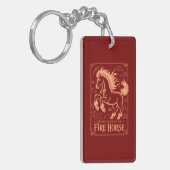 60th Birthday Fire Horse Chinese Zodiac 2026 Lunar キーホルダー (正面左)