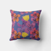 60th birthday floral blue colorful elegant Sticker クッション (裏面)