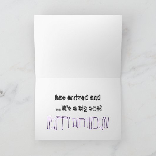 60th Birthday for daughter, purple text on white. カード (内部)