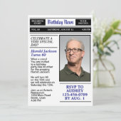 60th Birthday Front Page Newspaper Birthday 招待状 (スタンド正面)