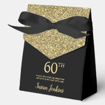 60th Birthday Gold Glitter Thank You