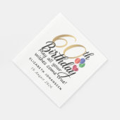 60th Birthday Gold Script Modern Chic Typography スタンダードランチョンナプキン (角)