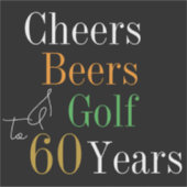 60th Birthday Golf Cheers Beers luggage シール (正面)