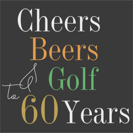 60th Birthday Golf Cheers Beers luggage シール (正面)