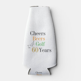 60th Birthday Golf Cheers Beers Minimal Party ボトルクーラー
