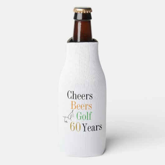 60th Birthday Golf Cheers Beers Minimal Party ボトルクーラー (ボトル正面)
