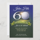 60th Birthday Golf Theme  招待状 (正面)