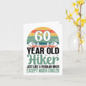 60th Birthday Hiker Mountain 60 Years Old Hiking L カード (黄色い花)