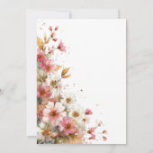 60th Birthday Invitation Elegant Gold Floral Style 招待状 (裏面)