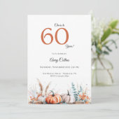 60th Birthday Invitation Pumpkin Floral Fall 招待状 (スタンド正面)