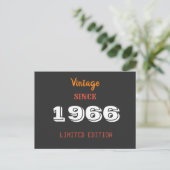 60th Birthday Invitation – Vintage 1966 Limited  インビテーションポストカード (スタンド正面)