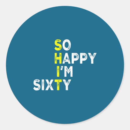 60th Birthday Man Woman 60 Years Bday Funny Gift Y ラウンドシール (正面)