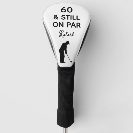 60th Birthday Men Golfer Funny Custom ゴルフヘッドカバー (正面)