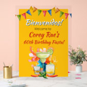 60th Birthday Mexican Fiesta Bienvenidos Welcome アクリルサイン (ウェディング)