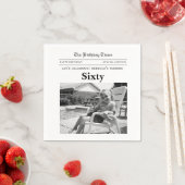 60th Birthday Newspaper スタンダードカクテルナプキン (インサイチュ)